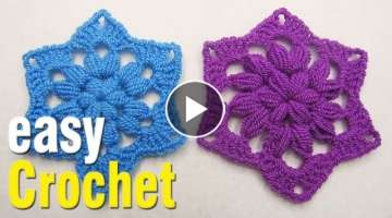 Free puff stitch star motif pattern & tutorial.